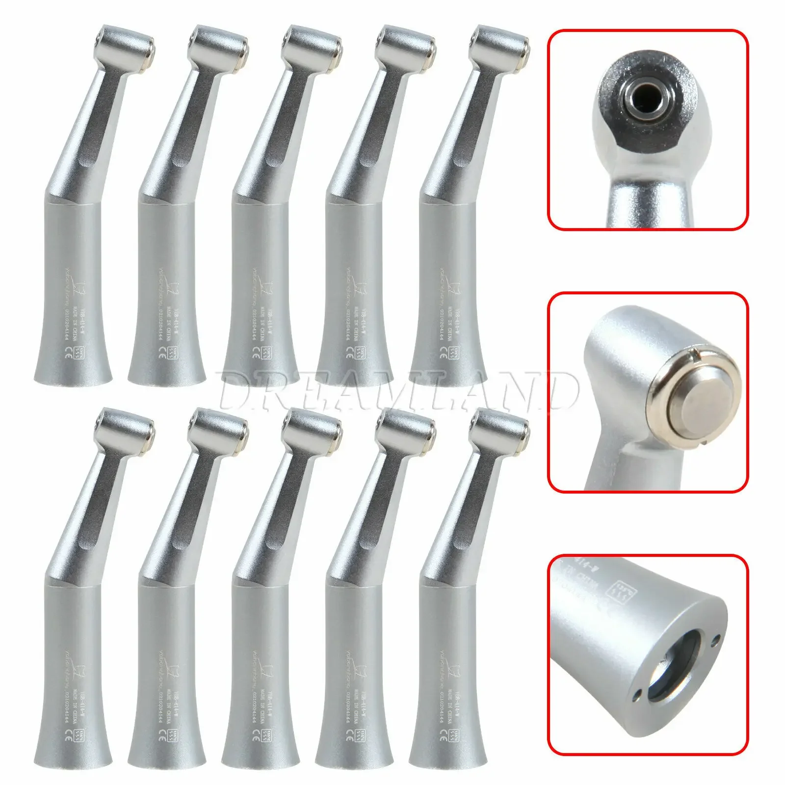 1-10 PCS New Dental Slow Low Speed Contra Angle Handpiece 1:1 Gear Push Button E-type Fit Nsk