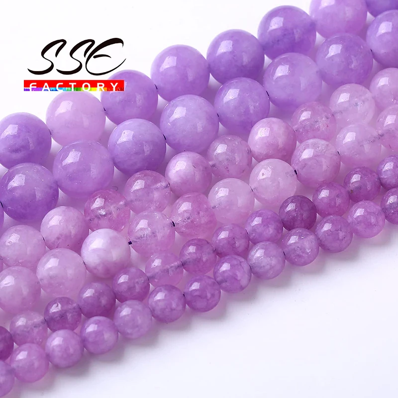 Natural Lavender Amethysts Beads For Jewelry Making DIY Bracelet Accessories Crystal Energy Healing Stone Beads 4/6/8/10 15