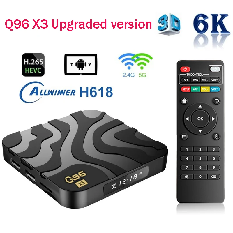 Q96 X1 صندوق التلفزيون الذكي أندرويد 13 Allwinner H3 رباعي النواة واي فاي 4K فك التشفير مشغل الوسائط H.265 المسرح المنزلي q96 صندوق التلفزيون IPTV