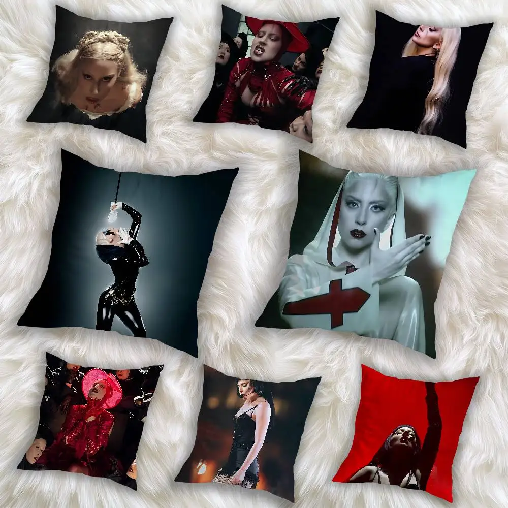 

Mayhem L-Lady Gaga ART Pillow Case Square Double-Sided Printing Short Plush Sofa Cushion Cover Bedroom Bedside Pillow