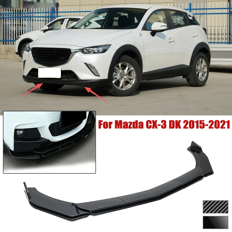 5pcs Front Bumper Shovel For Mazda CX-3 DK 2015-2021 Spoiler Front Bumper Deflector Anti Scratch Protection Device
