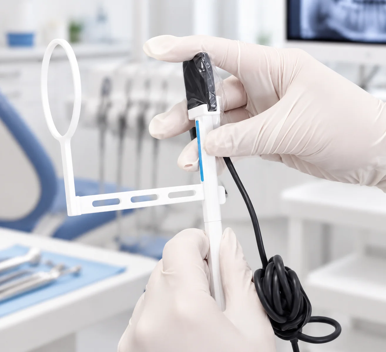 DynImage Digital Dental Intraoral X-Ray Sensor HD 1.0/1.5 RVG Imaging System with AI Diagnosis Software Positioner 3m Cable