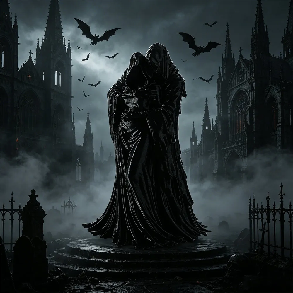 Exquisite Embracing Posture Gothic Decoration Dark Style 3D Printed Skeleton Model Decoration Retro Ghost Ornaments Gifts