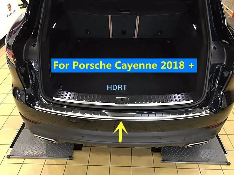 

Для Porsche Cayenne 2018 +, автомобильный Стайлинг, протектор заднего бампера, украшение, защитная противоскользящая накладка, автомобильные аксессуары, внешняя наклейка