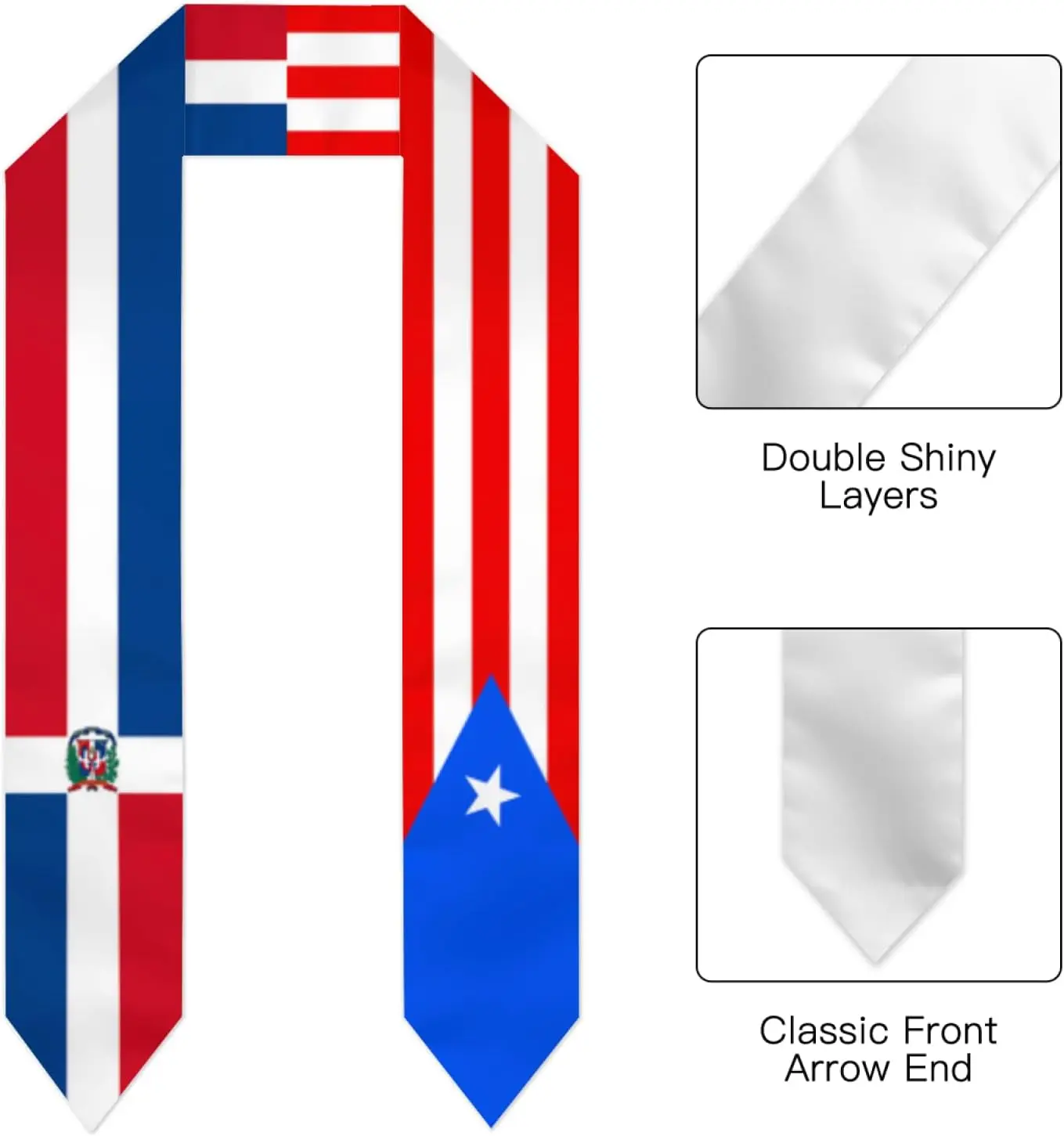 Vintage Retro Dominican Republic Ireland Irish Flag Graduation Stole Scarf Shawl Sash for Men Women