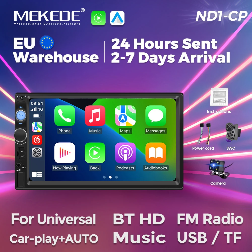 MEKEDE ND1 Carplay Android Auto Auto Radio Stereo 7010B MP5 Multimedia Player Universal HD Touch Screen Spiegel Link TF USB FM