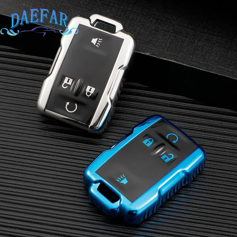 4 Button TPU Car Key Case for Chevrolet SUBURBAN Saboban GMC Sierra Canyon Colorado Silverado Auto Accessories Full Cover