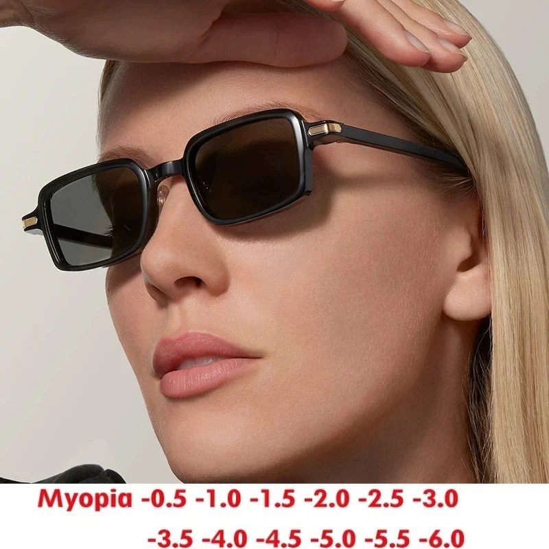 

Square retro high-end fashion sunshade frame wild personalized custom prescription sunglasses 0~-6.0