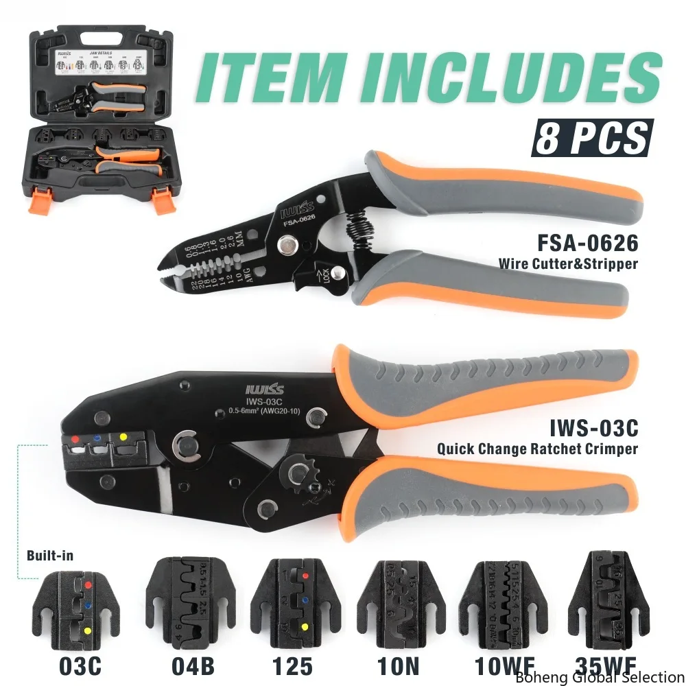 Tubular Spring Crimping Pliers Terminal Quick Bare Terminal Pliers, Multifunctional Crimping Cold Terminal Crimping Pliers Set