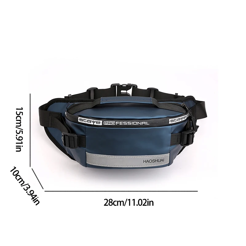 Leisure Male Belt Close-Fitting Waist Bags Anti-theft Multi-Functional Reflective Strip Shoulder Bag Nylon Men Chest Pack