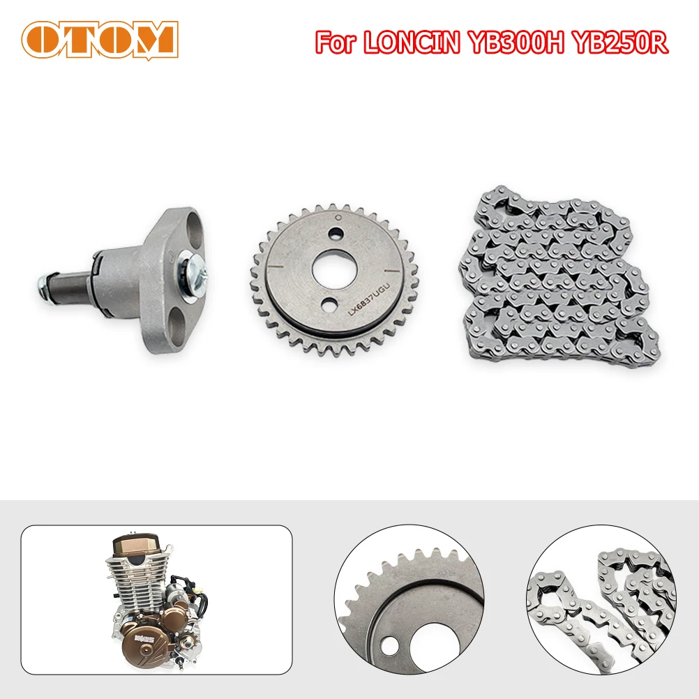 OTOM Timing Chain For LONCIN YB300H YB250R KEWS K23 HENGJIAN S7 Engine Timing Chain Tensioner Camshaft Sprocket Motorcycle Parts