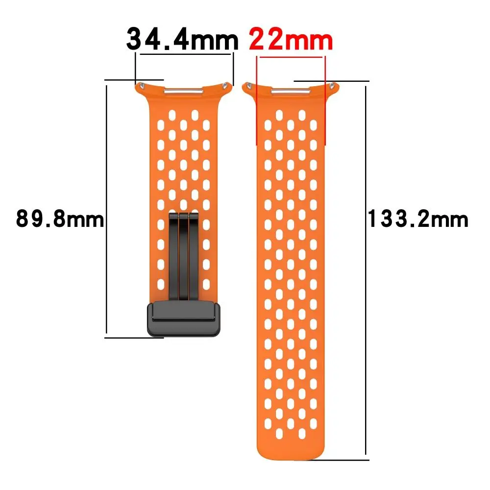 Magnetic Foldable Buckle Silicone Watch Strap Replacement Smart Watch Bracelet Breathable for Samsung Galaxy Watch Ultra 47mm