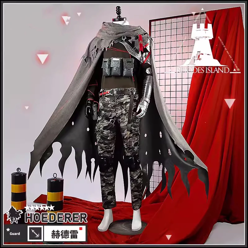 New Hoederer Cosplay Costume Game Arknights Doujin Men Camouflage Print Cos Clothes Comic-con Carnival Party Outfit Pre-sale