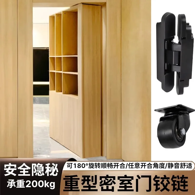 

Невидимая дверь, книжный шкаф для секретной комнаты, скрытая кабинет, поворотная дверная петля для шкафа, двухтактный и тянущий шкаф, сверхпрочная бесшумная петля