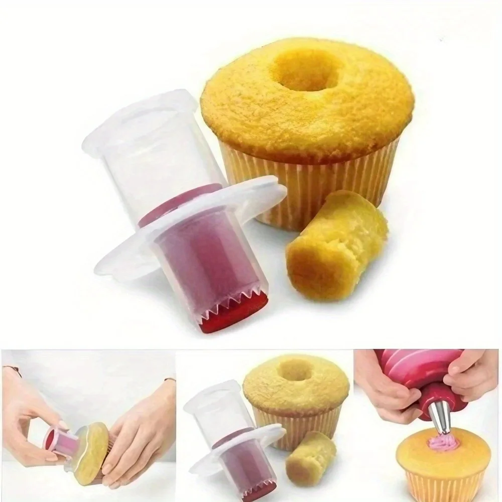 1PC Fashion Kitchen Creative Cupcake Muffin Cake Corer Plunger Cutter Pastry Decorating Divider Model  Baking Accessories