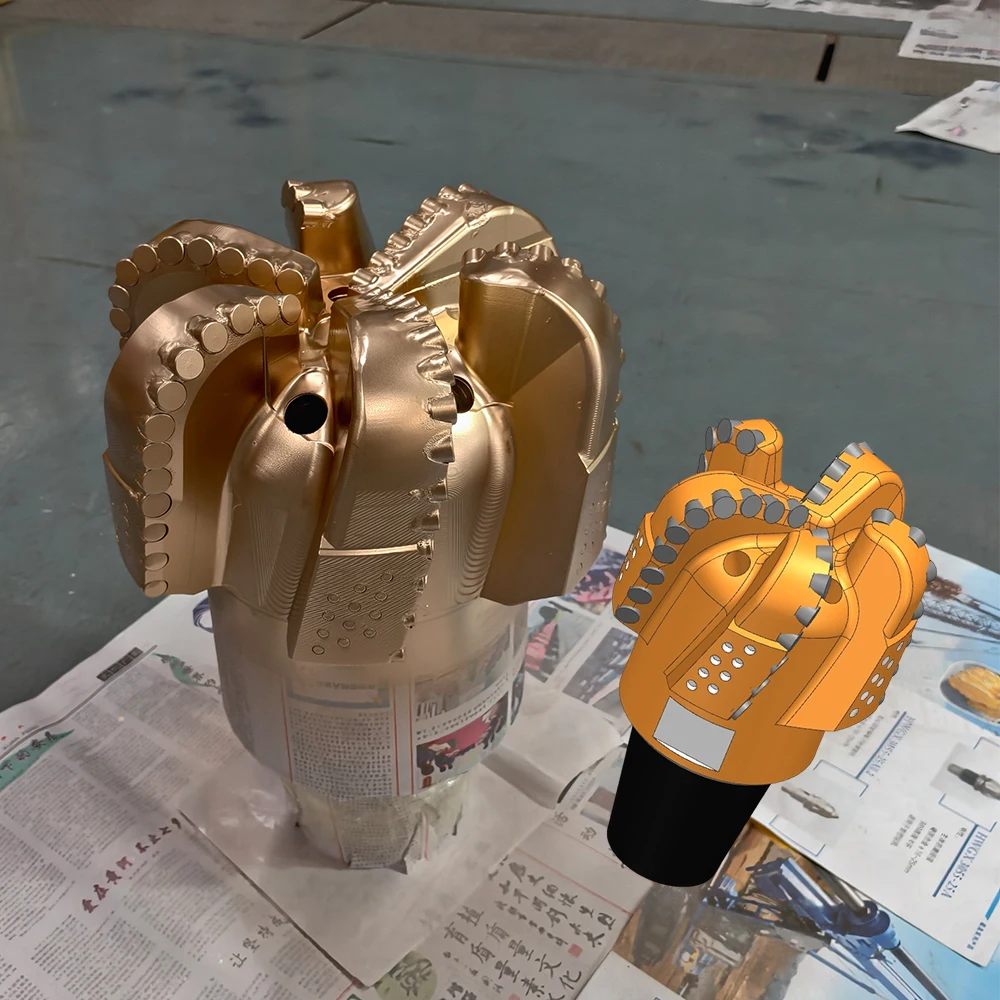 6 Blades Fast Drilling PDC Drill Bit Steel Body Mining Exploration PDC Bits Water Well Tools