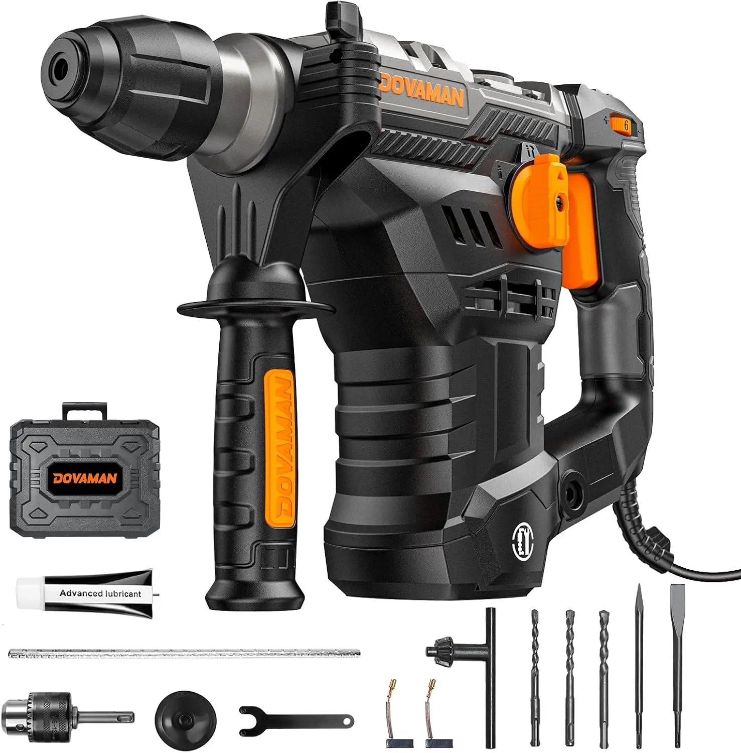 Rh15A 1-9/16'' Sds-Plus Rotary Hammer Drill, 4 In 1 Functions, Multi-Material Use, Safety Clutch, 6 Speeds, Sds-Plus Adaptor,