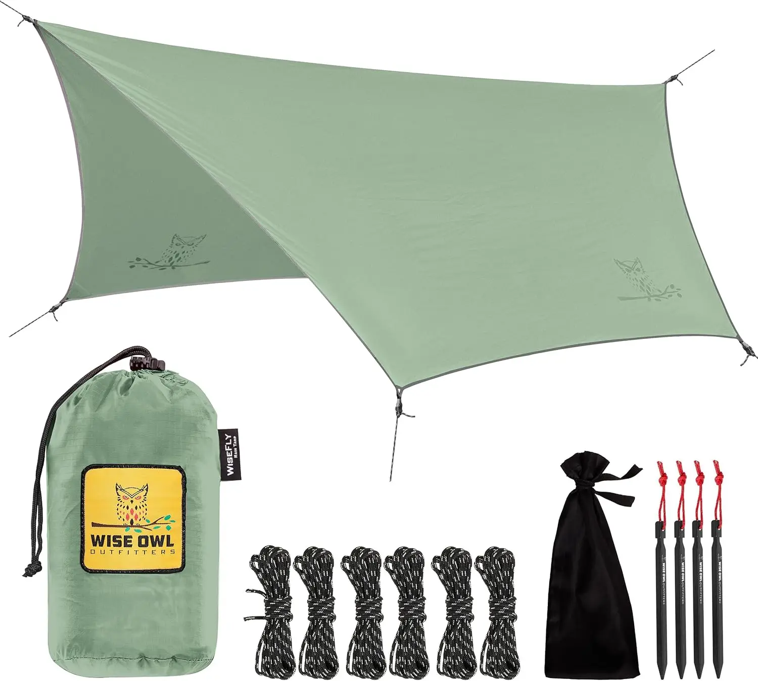 

Ultralight Hammock Rain Fly Waterproof Camping Tarp with Stakes & Carry Bag for Backpacking Outdoor Shelter