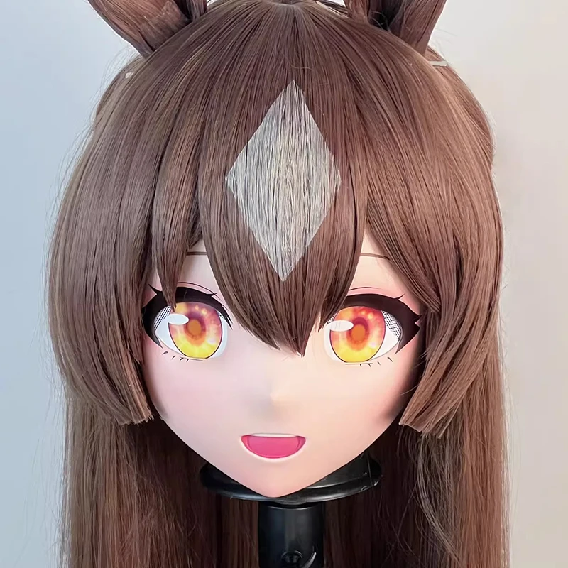 Fatto a mano Personalizza Fascia completa con serratura Bambola Personaggio dei cartoni animati Kig Cosplay Maschera Kigurumi Maschere Kigurumi Anime giapponesi in resina