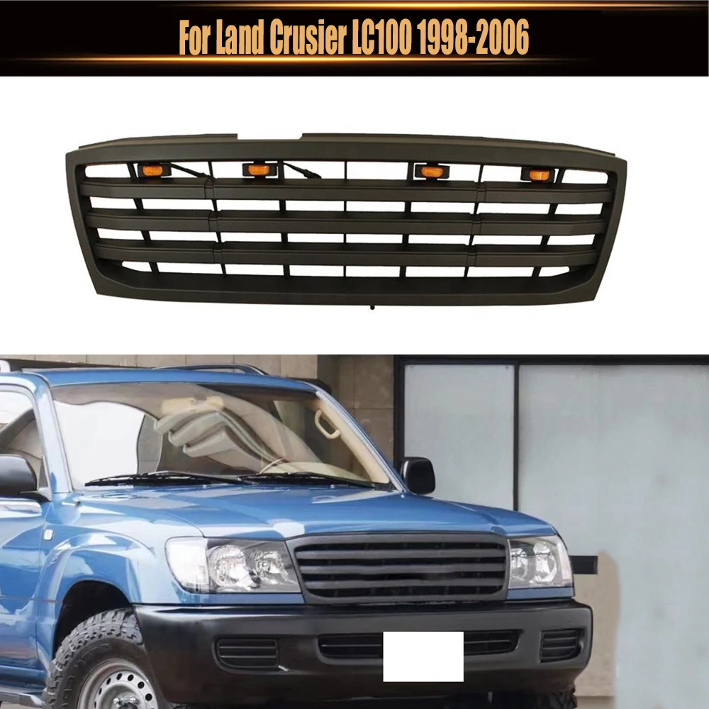 

Front Bumper Grill Mask Cover Car Styling High Quality ABS Racing Grille Easy Installation Fit For Land Crusier LC100 1998-2006