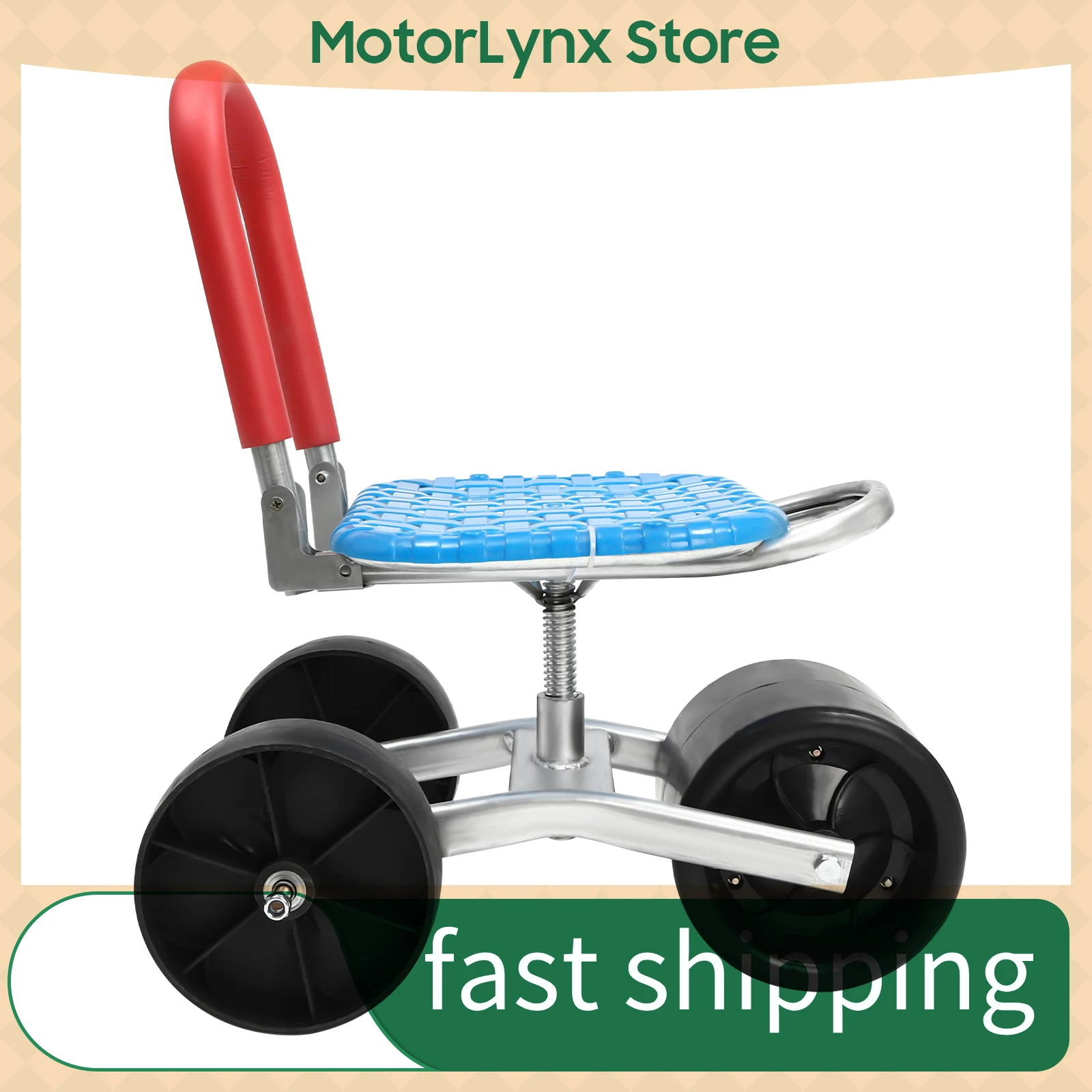 

Садовый табурет на колесиках Садовый табурет Садовое оборудование Прочное рабочее сиденье Регулируемая высота и направление сиденья