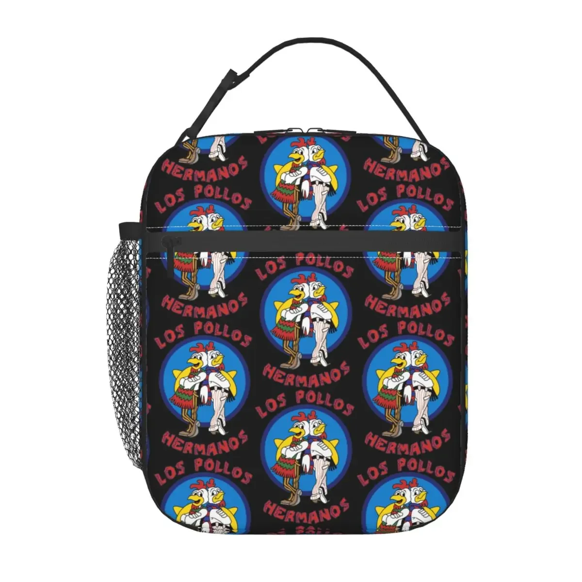 Custom Bib Breaking Bad LOS POLLOS Hermanos Insulated Lunch Bag for Women Kids Leakproof Food Boxes Thermal Lunch Box Tote