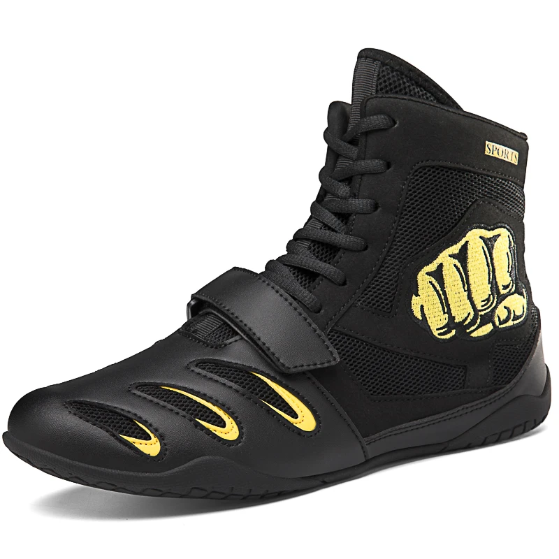 MiaBera 36~45 Professional Boxing Lace-up Wrestling Shoes Men's Rubber Outsole Breathable Shoes Women's Training Fighting Boots