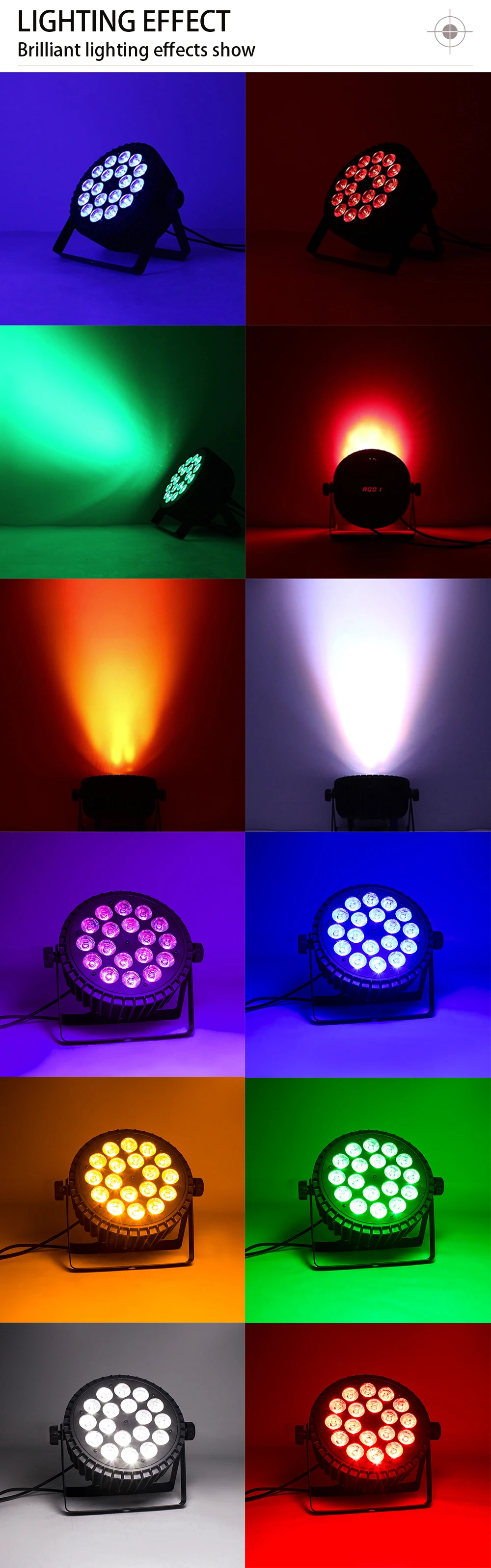 18x18w RGBWA UV Wash Effect Par Flache Aluminium 6in1 LED Bühne Lichter Für DJ Disco Club Hochzeit party DMX512 SHEHDS – Detail 7