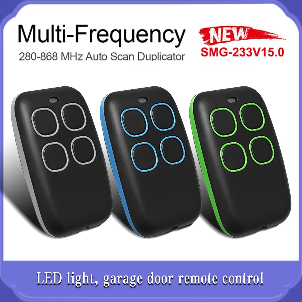 

Multifrequency 280 to 868 Mhz 433Mhz 433.92MHz Universal Remote Control Garage Command Fixed Variable Code Gate Keychain Clone