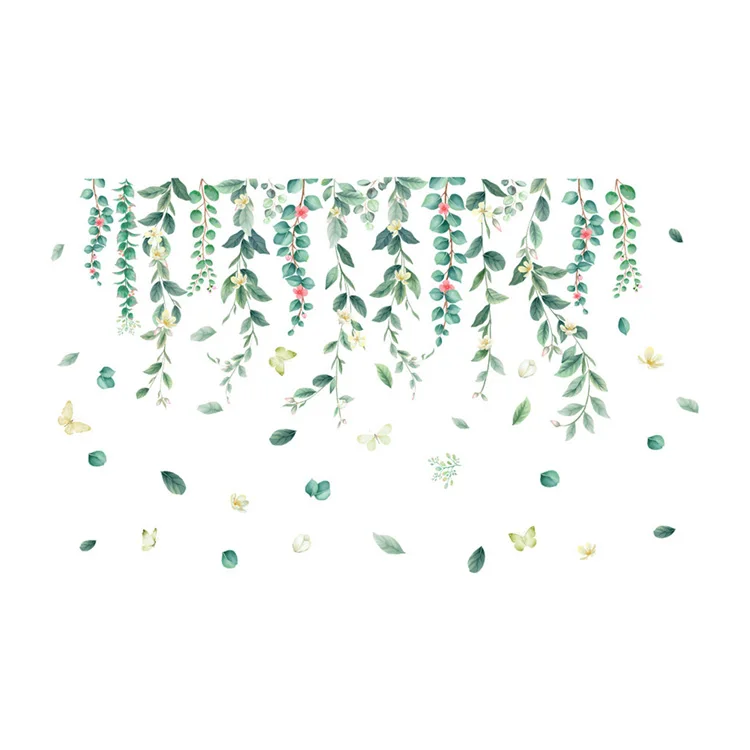 Grüne Pflanzen Reben Blumen Wanda uf kleber Badezimmer Badewanne Dekor Aufkleber Wohnzimmer Hintergrund Haupt dekoration selbst klebendes Wandbild – Detail 6