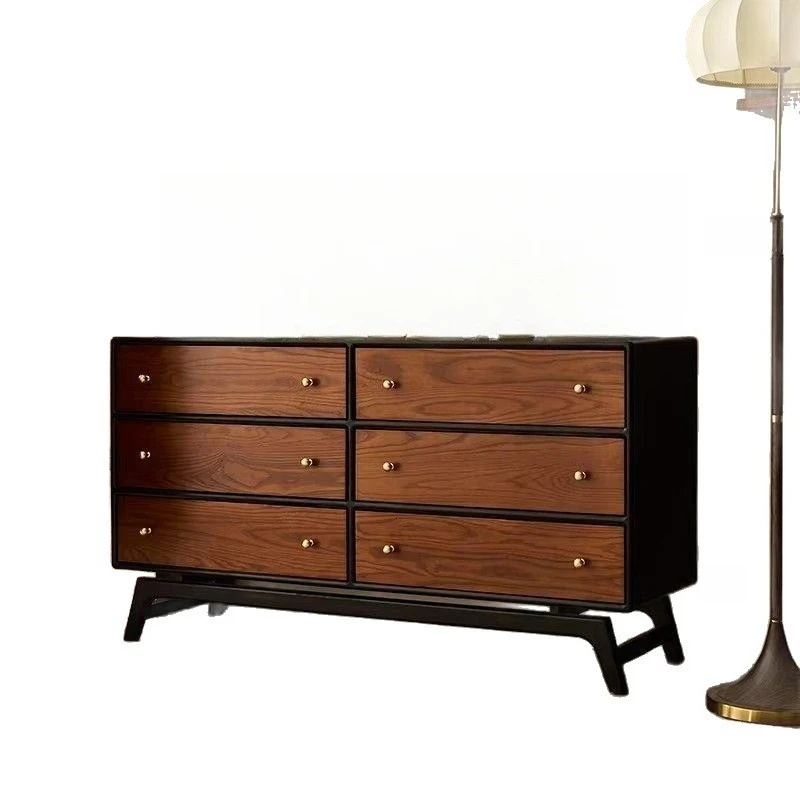 Retro solid wood chest new home living room storage locker