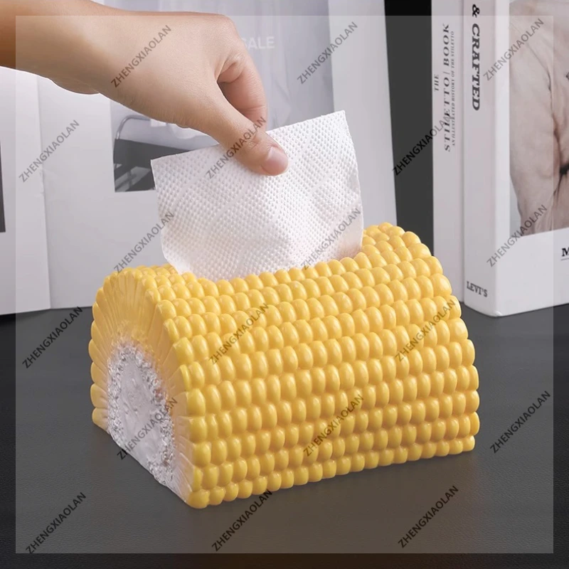 

Corn Tissue Box Creative and Funny Living Room Coffee Table Tissue Box Napkins Paper Boxes Household Desktop Decorations