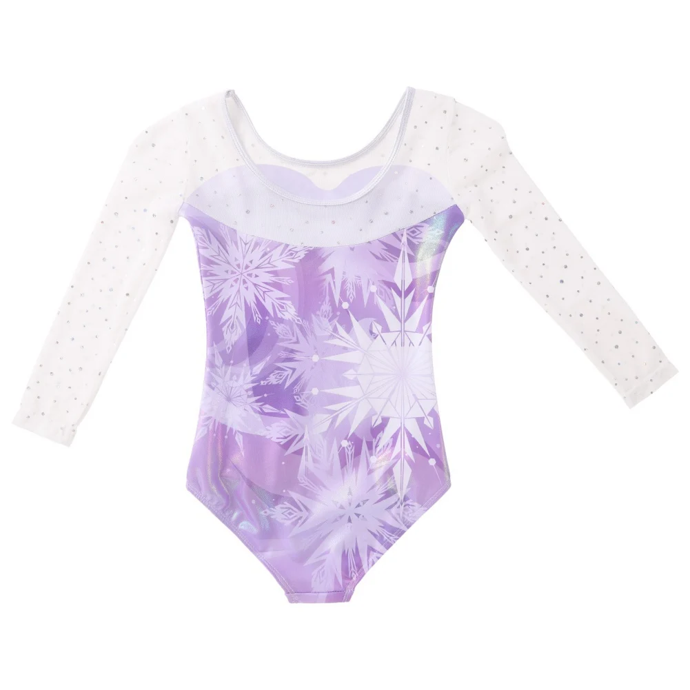 Leotards For Girls 3Pcs Ballet Dance Gymnastics Suit Fashion Gradient Gilding Rhinestone Bodysuit With Shorts And Headband