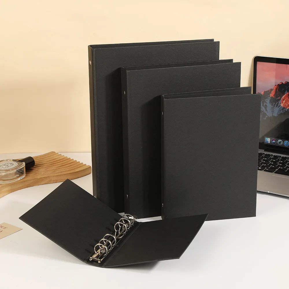 Nueva Carpeta Kraft A5 con 6 Anillas Redondas, Cubierta Protectora Resistente para Diario, Cuaderno, Hojas Insertables