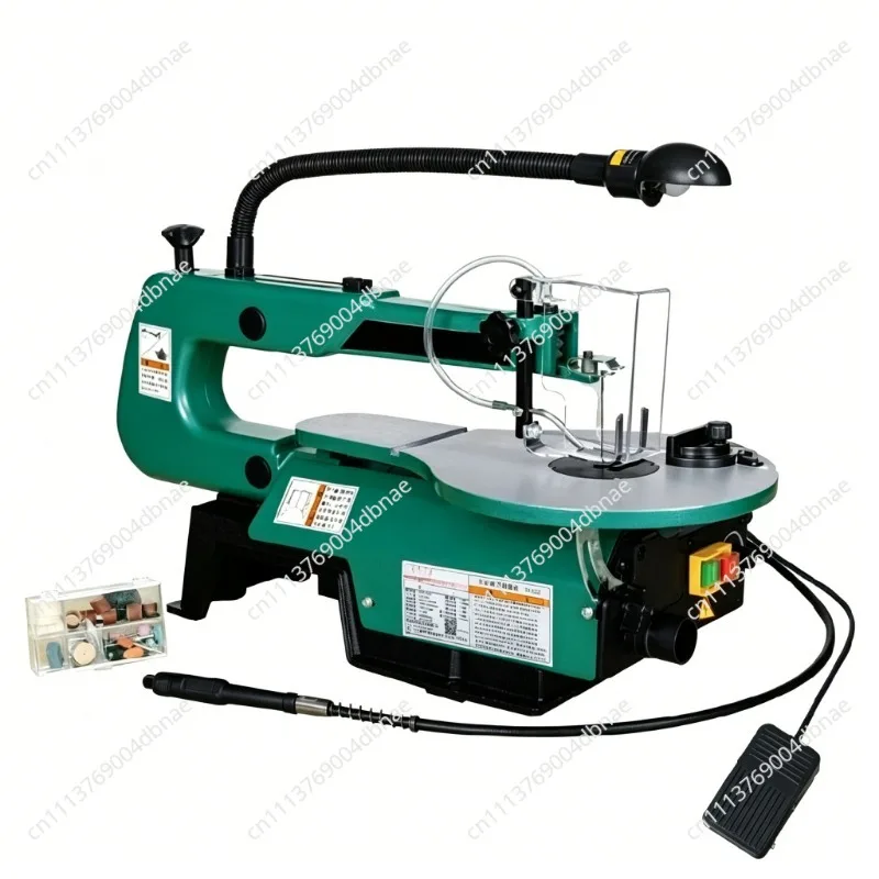 16-Inch Curved Table Saw with Foot Pedal, Metal and Wood Cutting, H1602 Home Use Band Saw for Carving and Detailing