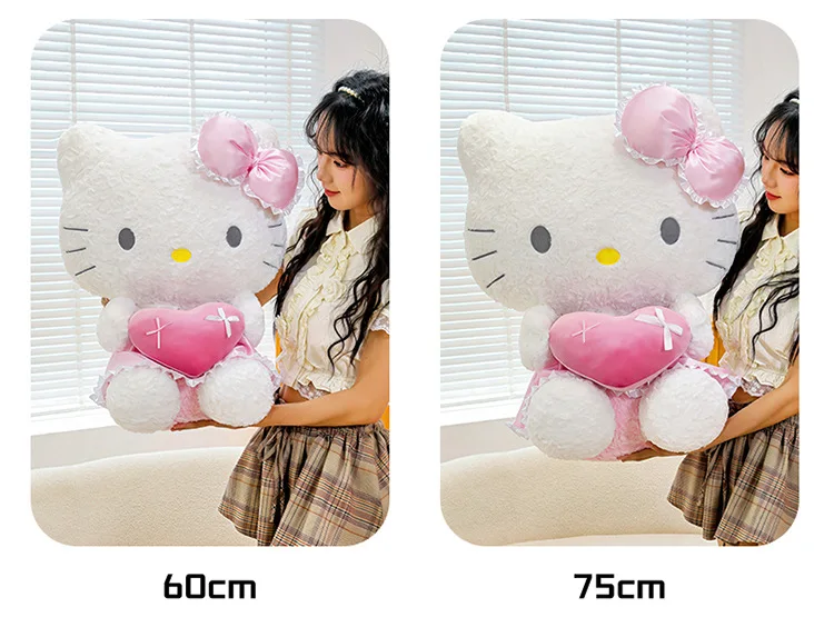 40/60cm Hello Kitty My Melody Plüschtier Rosa Spitzenherz Gefüllte Puppe Sofa-Kissen Wohnzimmer Heimdekoration Niedliche Puppe Geschenk – Detail 12