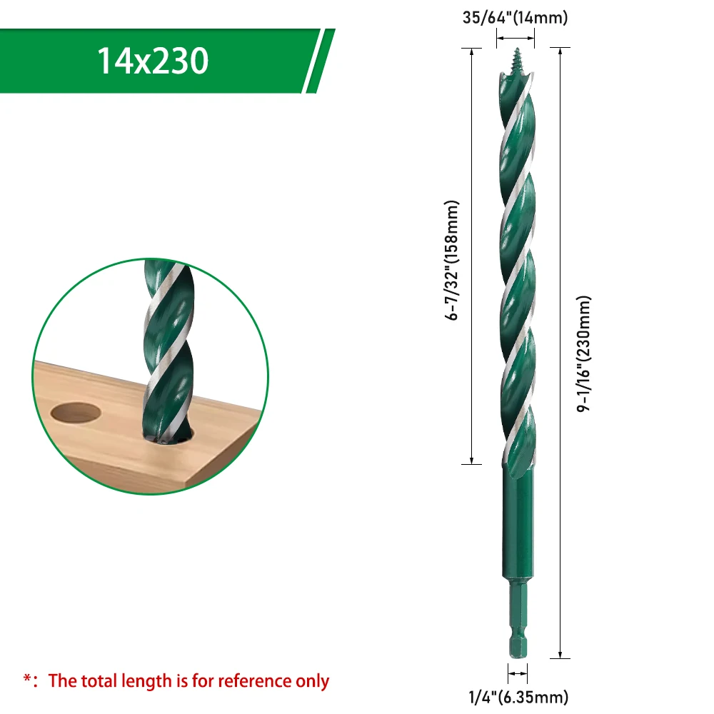 LAVIE 3-Schneiden-Senkbohrer 6-35mm, 155/230mm Länge, Elektrowerkzeug-Zubehör für Holzbearbeitung & Lochvergrößerung – Detail 29