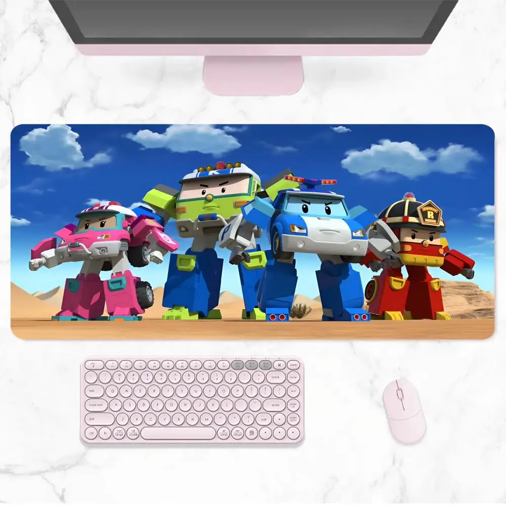 Anime R-Robocar Poli Mouse Pad Anime Game Mouse Pad Computer Desk Pad Office Carpet Laptop Mouse Pad