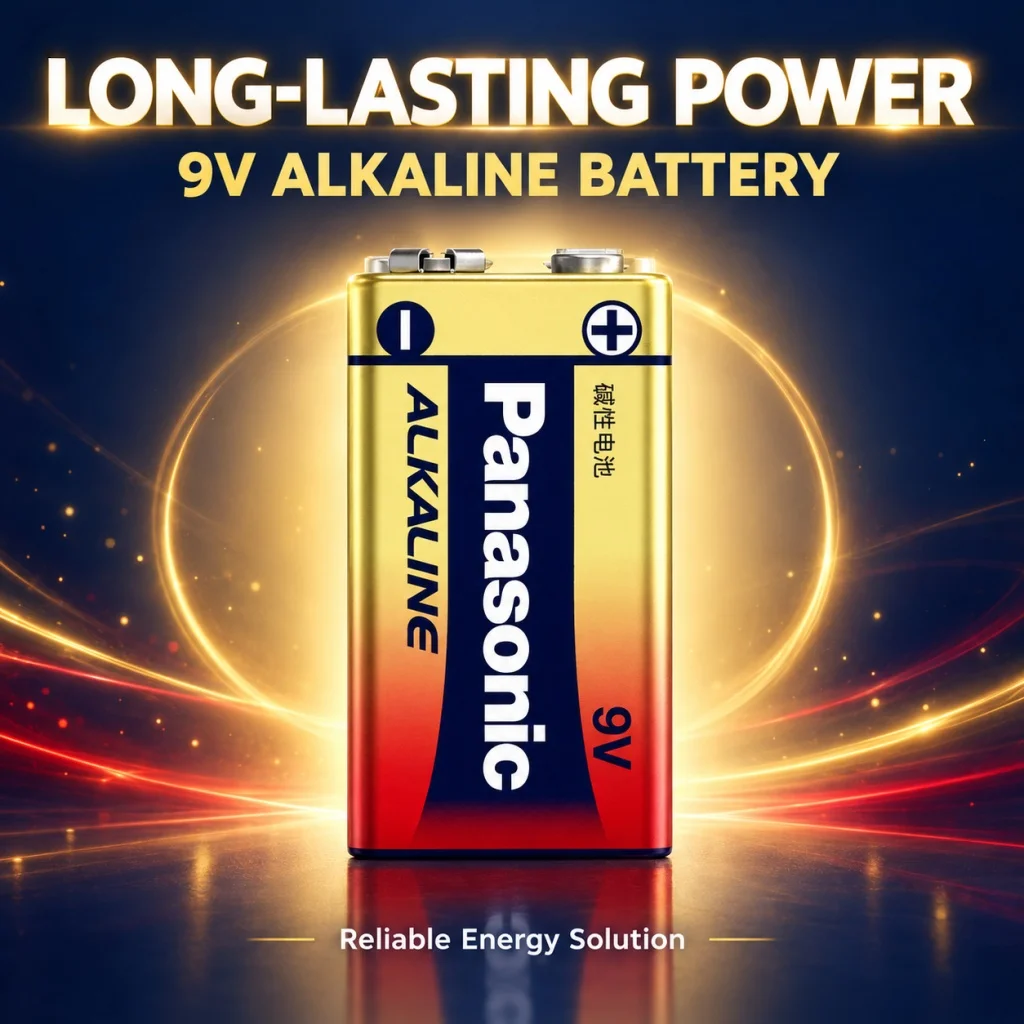Original Panasonic 9V Alkaline Dry Battery Non Rechargeable 9V Block Battery For Multimeter Smoke Detector Microphone Alarm Toy