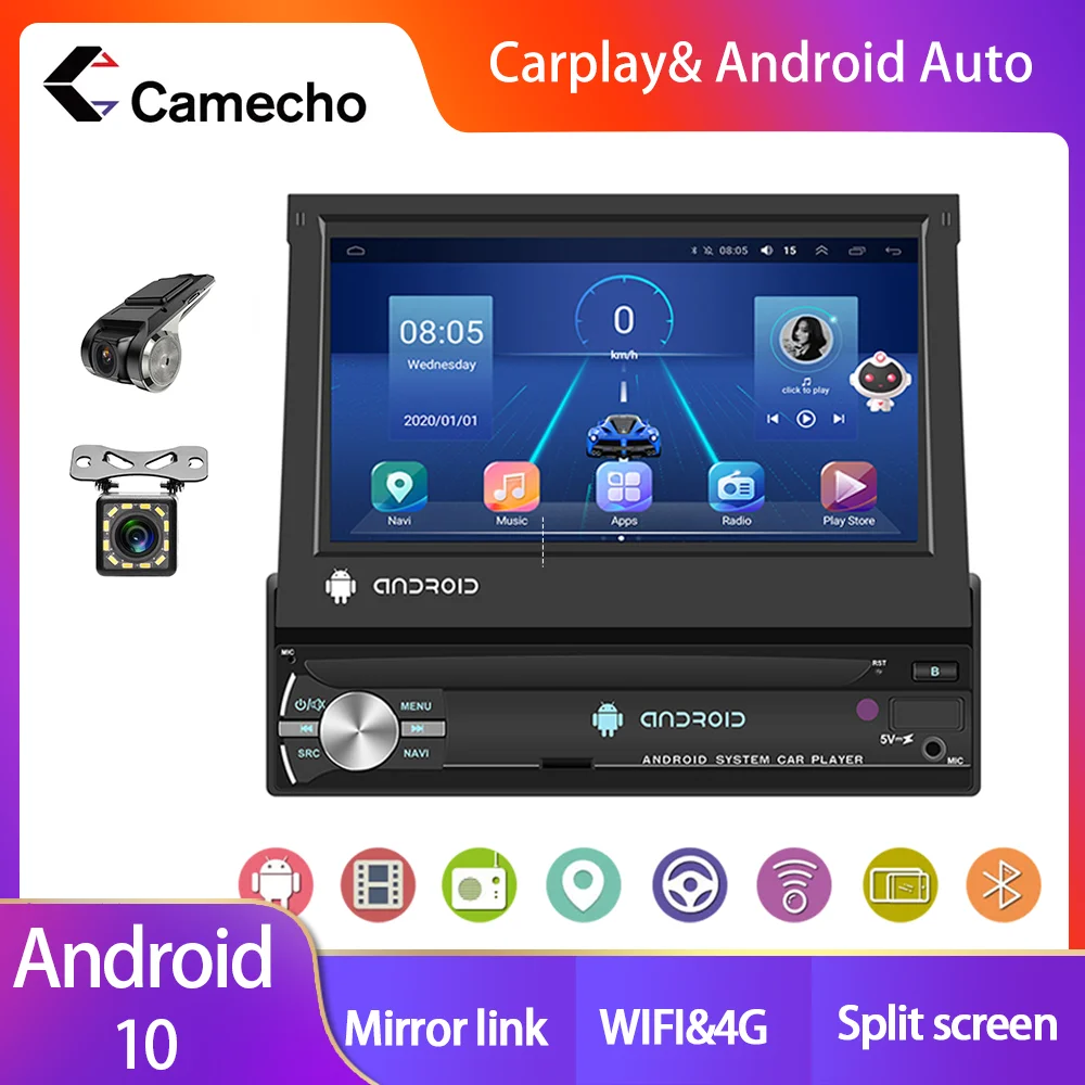 

Camecho 1din Car Radio CarPlay GPS Navigation for Nissan Toyota Lada Kia Volkswagen Android Multimedia Player Universal Audio