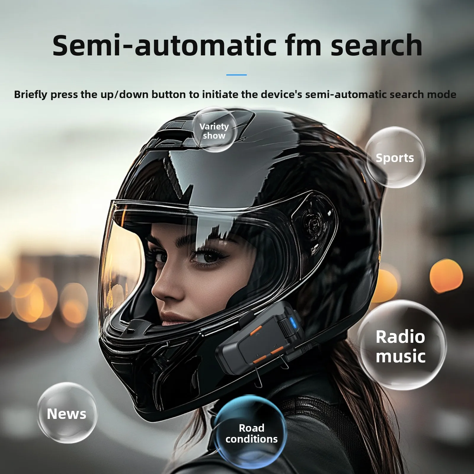 Motorcycle riding waterproof multi-person group chat intercom helmet Bluetooth headset