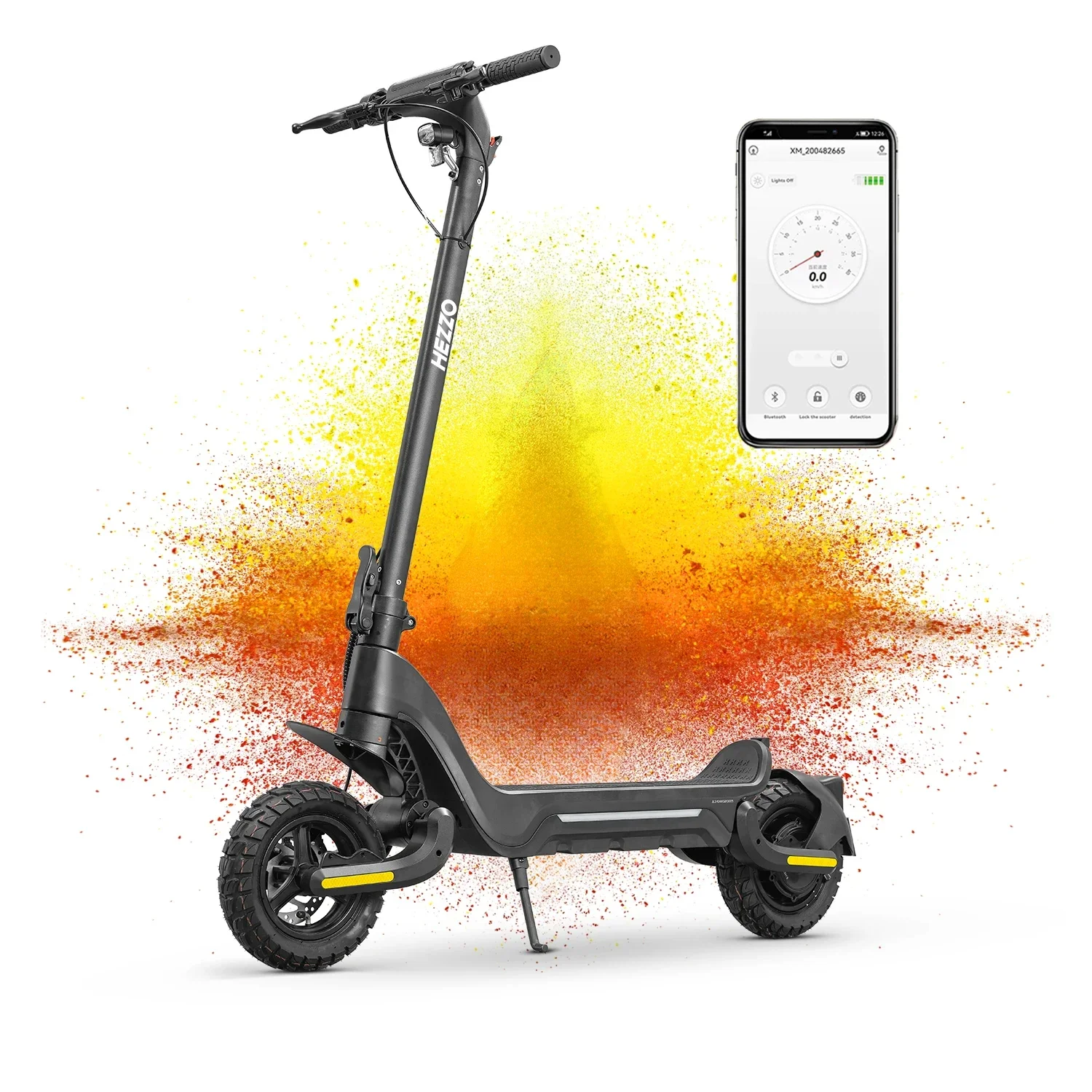 US inventory HEZZO Electric Scooter 48V 1600W 18Ah City Off Road F5 Powerful Dual Motor Escooter Disc Brake 28Mph 37Miles Range