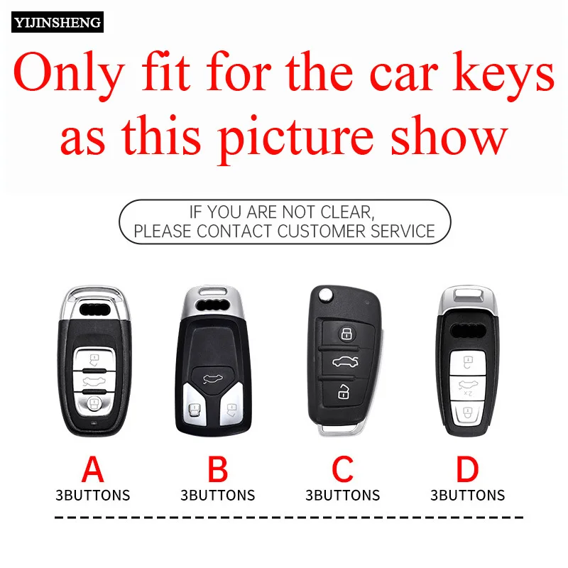 ABS Carbon Style Car Key Case Cover Fob Keychain for Audi A1 A3 A4 8P 8L 8V A5 B6 B7 A6 A7 C5 C6 Q3 Q5 Q7 4F S3 S4 S6 RS3 TT view 2