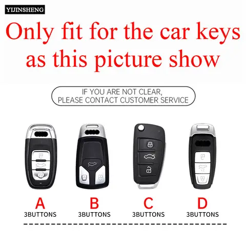 ABS Carbon Style Bilnyckelfodral Cover Fob Nyckelring för Audi A1 A3 A4 8P 8L 8V A5 B6 B7 A6 A7 C5 C6 Q3 Q5 Q7 4F S3 S4 S6 RS3 TT 10 best sales 8v - №10