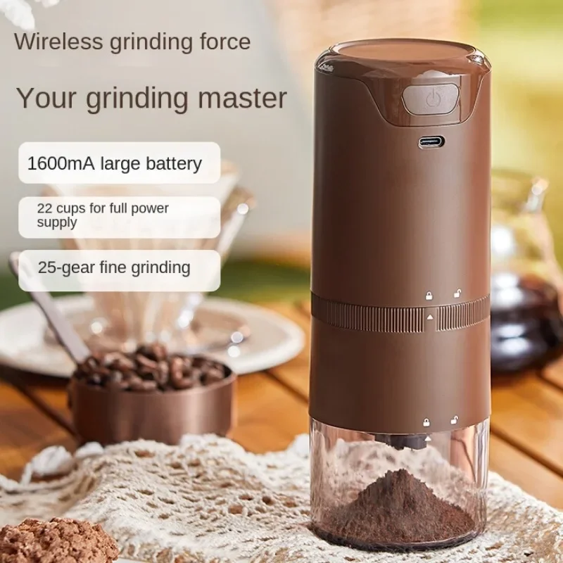 Rechargeable Electric Coffee Grinder Home Cordless Coffee Beans Grinding Machine Low Temperature Grinding Adjustable Thickness