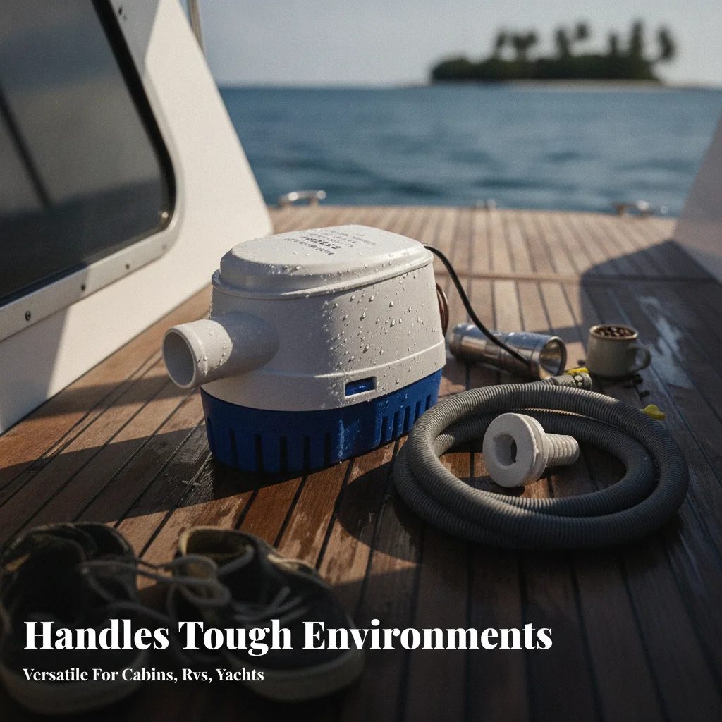 Automatic Bilge Pump Built-in Buoyant Switch Switch Submersible Bilge Pump Marine Gear ABS Shell Hose Kit Included