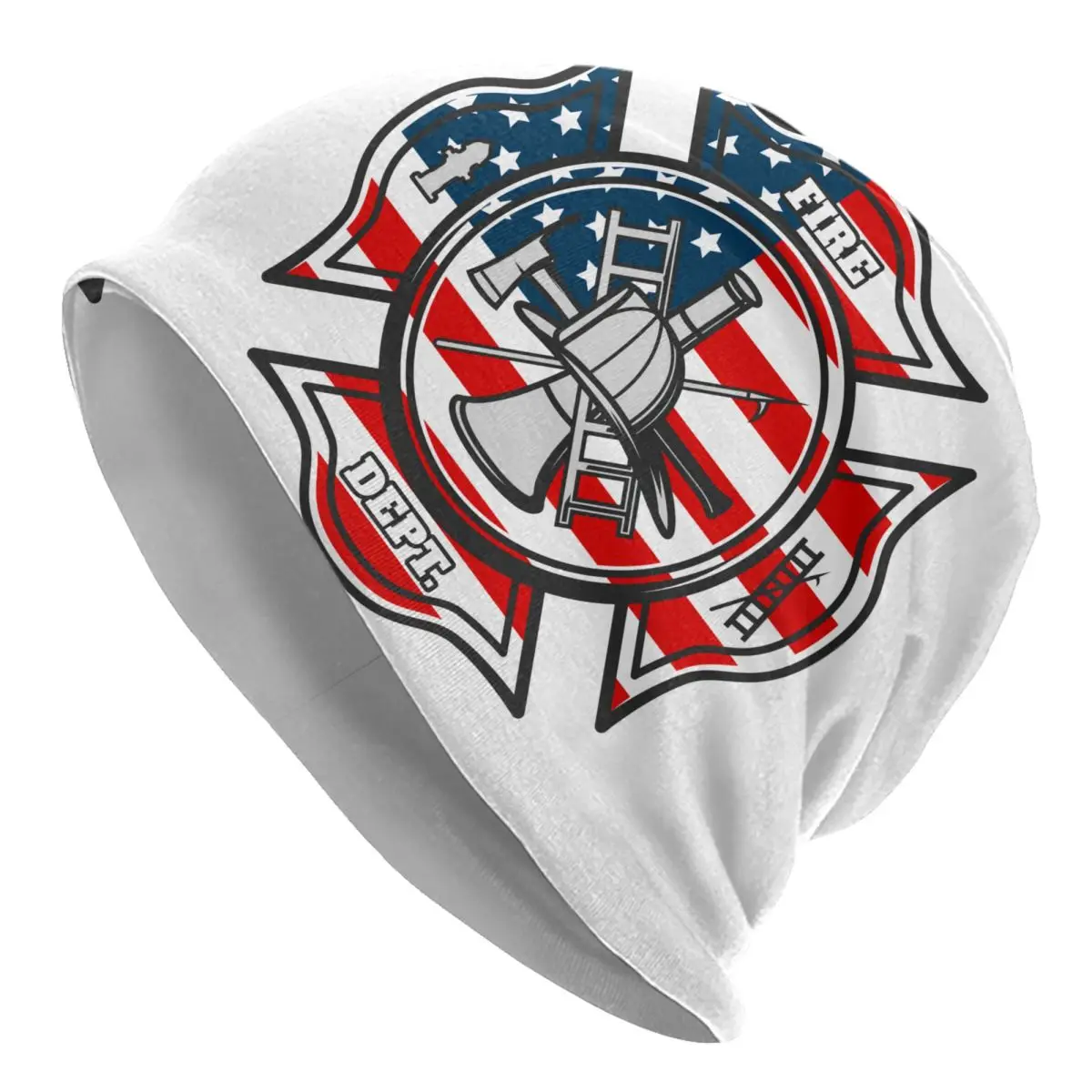 Fire Rescue Firefighter Skullies Beanies Caps Unisex Winter Warm Knit Hat Women Men Hip Hop Adult Bonnet Hats Outdoor Ski Cap