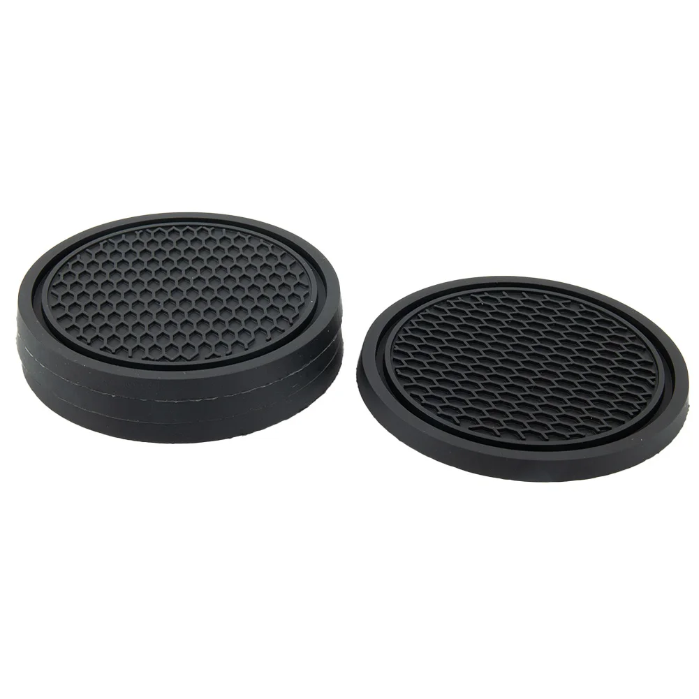 4 Pcs Car Silicone Anti-Slip Water Cup Coasters Universal Car Simple Decorative Non-Slip Built-in Coasters Car Accessories