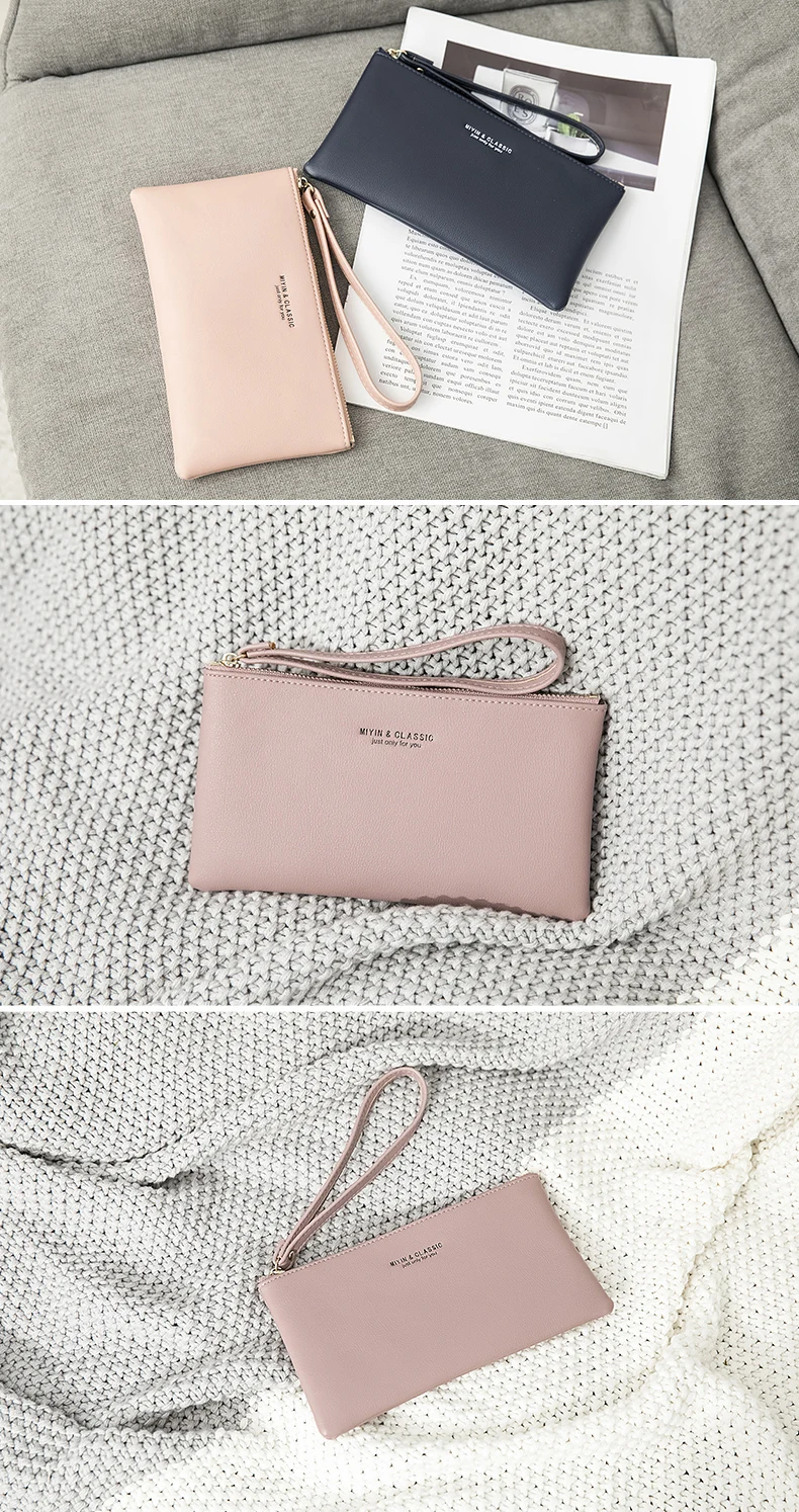 MIYIN Business Casual Damen-Geldbörse Einfache und Tragbare Reißverschluss-Handtasche Lange Brieftasche Bürogeschenk Lehrergeschenk Geschenk für Frauen – Detail 15