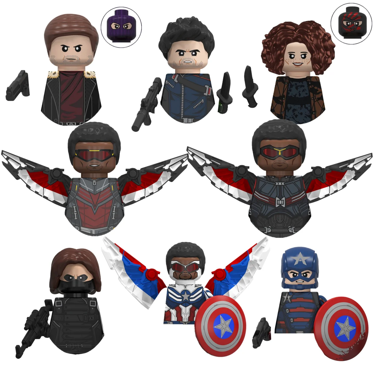 WM6117 Marvel bloques de construcción Mini figuras en miniatura gran duende Spiderman Iron Man Venom Capitán Hawk Deadpool armadura ciudad regalos Juguetes